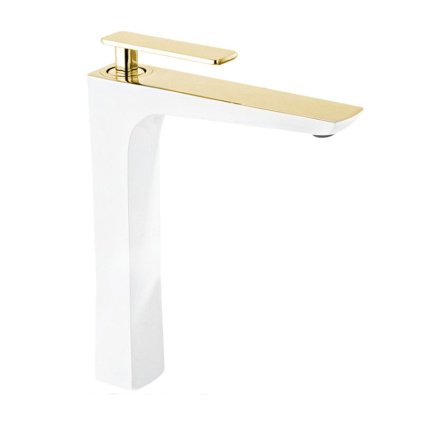 Mexen Indus, robinet de chiuvetă înalt, alb-auriu, 744610-25