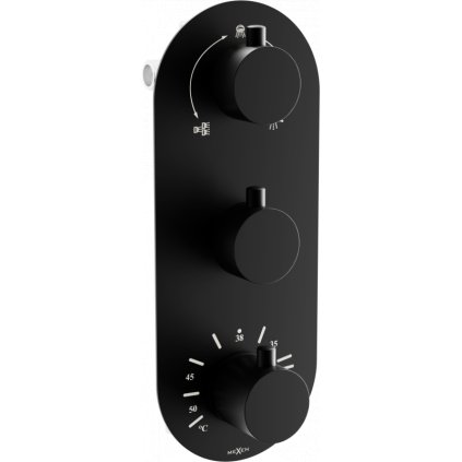 Mexen KAI - BATERIE PENTRU DUȘ SUBTERAN 3 PRISE, negru, 77603-70