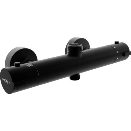 Baterie termostatică de duș Mexen KAI cu atașament superior, negru, 77150-70