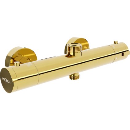 Baterie termostatică de duș Mexen KAI cu atașament superior, auriu, 77150-50
