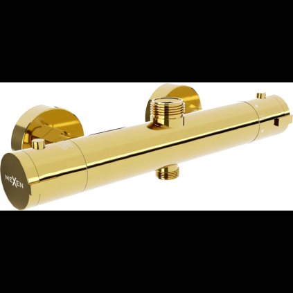 Baterie termostatică de duș Mexen KAI cu atașament superior, auriu, 77150-50