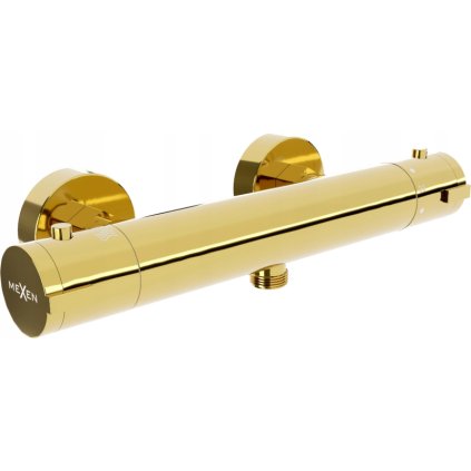 Mexen KAI, baterie termostatica de dus cu racord inferior de dus 1/2", auriu lucios, 77100-50