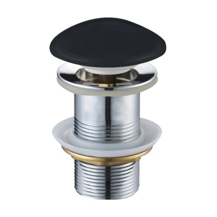 Sifon rotund pentru chiuvetă cu închidere ceramică Mexen, ClickClack, dop mare, fără preaplin, negru, 79910-85