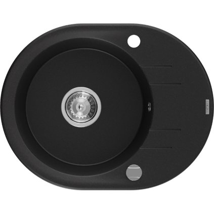 Mexen Kevin, chiuveta granit 586x458x190 mm, 1 camera, negru, 6517581005-77