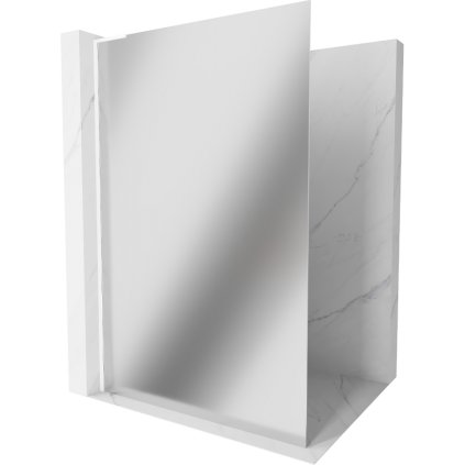Mexen Kioto L, Masa de dus Walk-In 100 x 200 cm, model oglinda din sticla 8 mm, profil alb, 800-100-103-20-50