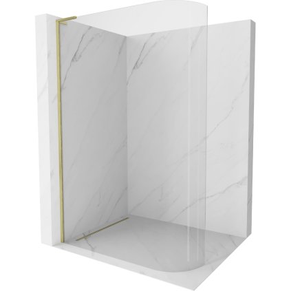 Mexen Kioto L, paravan de dus walk-in 120 x 200 cm, sticla transparenta 8 mm, profil auriu mat, 800-120-103-55-06