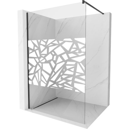 Perdeau de dus Mexen Kioto 100x200 cm 8 mm, model negru, alb, 800-100-101-70-85