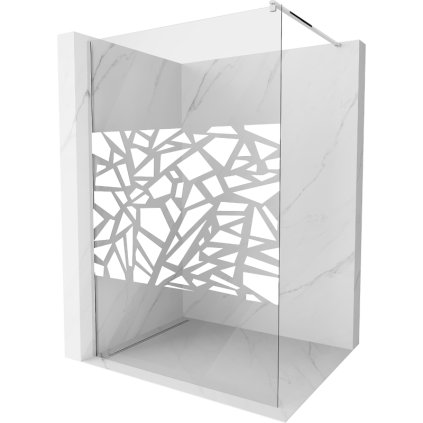 Paravan de dus Mexen Kioto 70x200 cm 8 mm, crom, model alb, 800-070-101-01-85