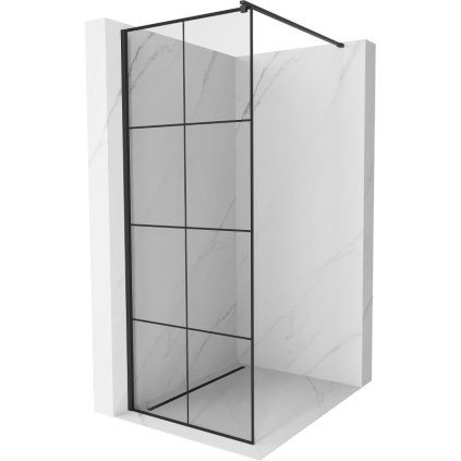 Paravan de dus Mexen Kioto 80x200 cm 8 mm, profil negru, sticla neagra model 1, 800-080-101-60-77