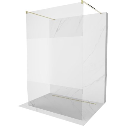 Mexen Kioto, paravan de duș 100 x 200 cm, sticlă transparentă/mat 8 mm, 2x distanțier stabilizator auriu, 800-100-002-50-35