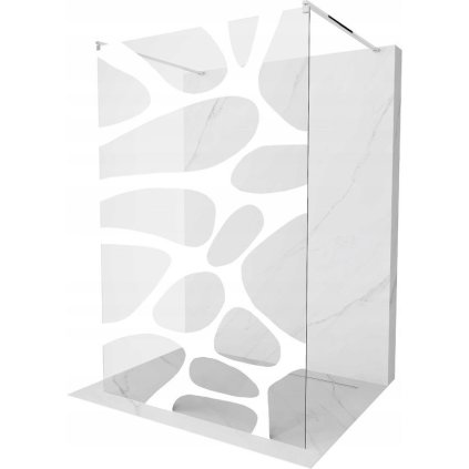 Mexen Kioto, paravan de duș 110 x 200 cm, model sticlă transparent/alb de 8 mm, 2x distanțiere de stabilizare crom, 800-110-002-01-97