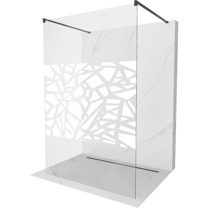 Mexen Kioto, paravan de duș 120 x 200 cm, model sticlă 8 mm transparent/alb, 2x distanțier stabilizator negru, 800-120-002-70-85