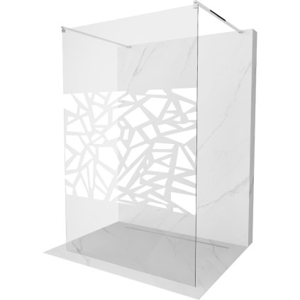 194196 1 mexen kioto priechodna sprchova zastena 120 x 200 cm 8mm sklo cire biely vzor 2x chromova stabilizacna rozpera 800 120 002 01 85