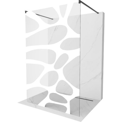 Mexen Kioto, paravan de duș 140 x 200 cm, model sticlă 8 mm transparent/alb, 2x distanțier stabilizator negru, 800-140-002-70-97