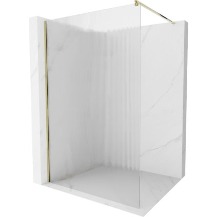 Mexen Kioto, paravan de dus 70 x 200 cm, sticla 8 mm cu model nervuri, profil auriu, 800-070-101-50-09