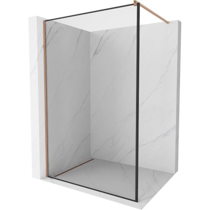 Mexen Kioto, paravan de dus walk-in 110 x 200 cm, 8 mm sticla transparenta model negru, profil cupru mat, 800-110-101-65-70