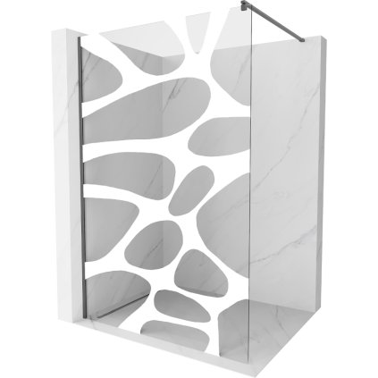 Mexen Kioto, paravan de duș walk-in 140 x 200 cm, sticlă transparentă 8 mm model alb, profil grafit, 800-140-101-66-97