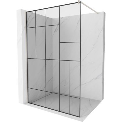 450422 2 mexen kioto sprchova zastena walk in 70 x 200 cm 8mm cire sklo cierny vzor brusena ocel profil 800 070 101 97 78