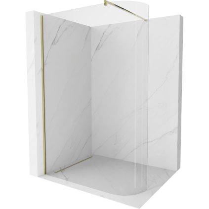Mexen Kioto, paravan de dus rotunjit 100 x 200 cm, sticla transparenta 8 mm, profil auriu, 800-100-101-50-06