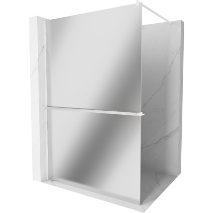 Mexen Kioto+, cabină de duș cu poliță și cuier 100 x 200 cm, sticlă model oglindă 8 mm, profil alb, 800-100-121-20-50