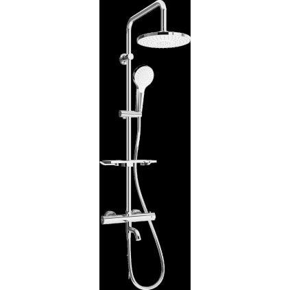 Set de duș Mexen KT05 cu robinet termostatic pentru baie Kai, alb-crom, 779000593-00