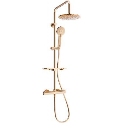 Set de duș Mexen KT40 cu robinet termostatic Kai, roz-auriu, 771504093-60