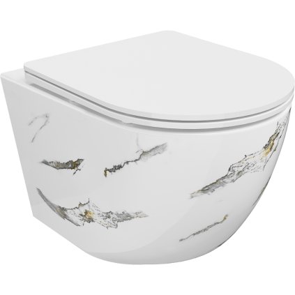 359318 mexen lena zavesna wc misa rimless s duroplastovym sedatkom s pomalym zatvaranim imitacia mramoru biely kamen 30224091