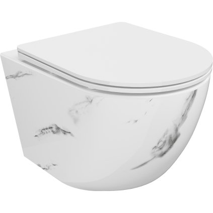 359321 mexen lena zavesna wc misa rimless s duroplastovym sedatkom s pomalym zatvaranim imitacia mramoru biely kamen 30224092