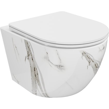359327 2 mexen lena zavesna wc misa rimless s duroplastovym sedatkom s pomalym zatvaranim imitacia mramoru biely kamen 30224094
