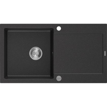 Mexen Leo - chiuveta granit 90x50cm, 1 camera, negru-argintiu, 6501901010-73