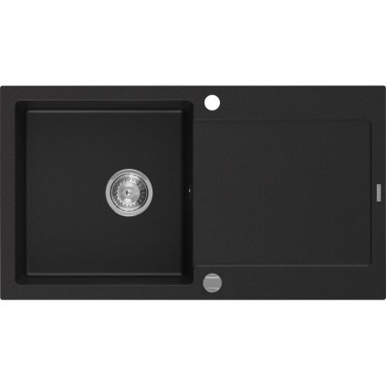 Mexen Leo - chiuveta granit 90x50cm, 1 camera, negru, 6501901010-77