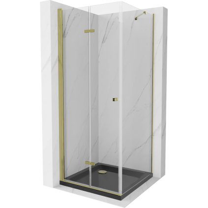 173931 mexen lima sprchovy kut 90 dvere x 90 stena cm 6mm cire sklo zlaty profil slim sprchova vanicka cierna 5cm so zlatym sifonom 856 090 090 01 00 4070