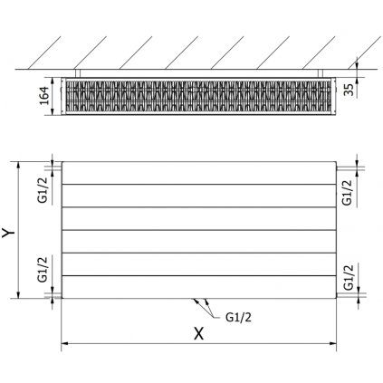 357206 5 mexen line ccl33 panelovy radiator 900 x 400 mm spodne stredove pripojenie 1200 w cierna w6c33l 090 040 70