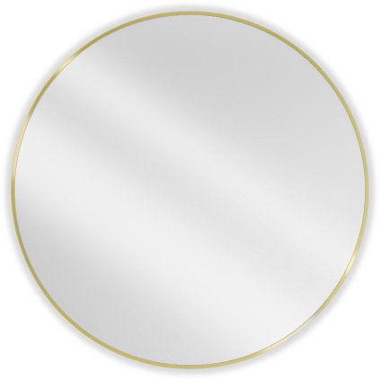 Mexen Loft, oglinda baie rotunda 100 cm, culoare rama auriu lucios, 9850-100-100-000-50