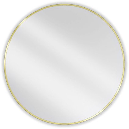 Mexen Loft, oglinda baie rotunda 90 cm, culoare rama auriu lucios, 9850-090-090-000-50
