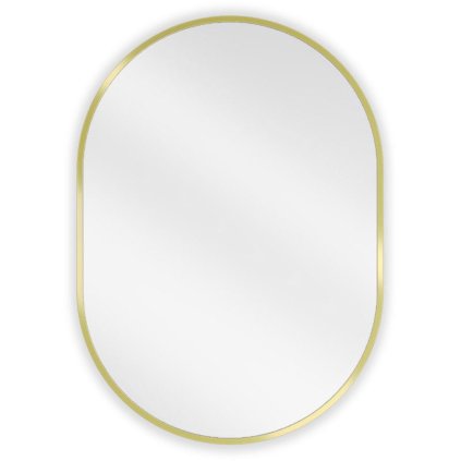 Mexen Loft, oglinda baie ovala 70 x 50 cm, culoare rama auriu lucios, 9851-070-050-000-50