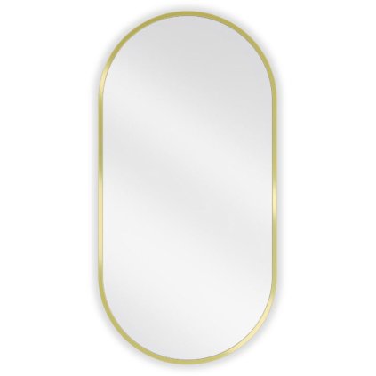Mexen Loft, oglinda baie ovala 80 x 40 cm, culoare rama auriu lucios, 9851-080-040-000-50