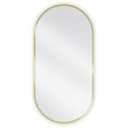 Mexen Loft, oglinda baie ovala 90 x 45 cm, culoare rama auriu lucios, 9851-090-045-000-50