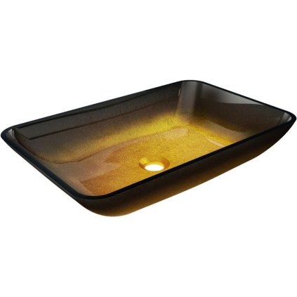 Mexen Megan, chiuvetă blat din sticlă 56 x 36 x 11 cm, auriu închis, 24135651