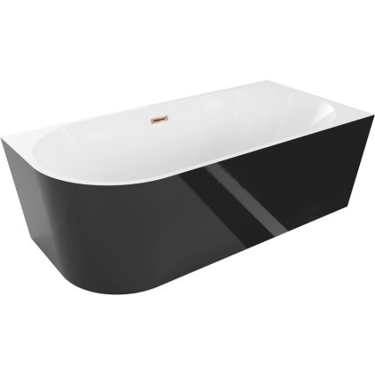 Mexen Mia, cada de colț de sine stătătoare, dreapta, 150 x 75 cm, alb-negru, preaplin auriu roz, 52691507575P-60