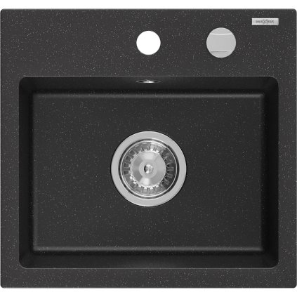Mexen Milo - chiuveta granit 43,5x41,0cm, 1 camera, negru-argintiu, 6505441000-73
