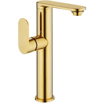 Mexen Milo, baterie lavoar înaltă cu pârghie laterală h-293, auriu lucios, 71315-50