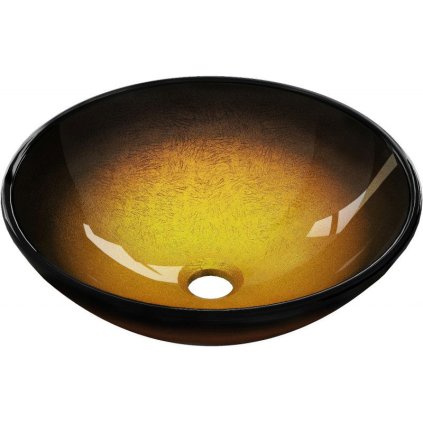 Mexen Mira, chiuvetă blat din sticlă 42 x 42 x 14,5 cm, auriu închis, 24124251