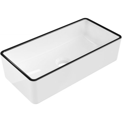 Mexen Nadia, chiuveta blat 46x23x12 cm, margine alb-negru lucios, 21614607