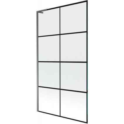 Mexen Next L, paravan de baie cu 1 aripă 100 x 150 cm, model sticlă transparentă-negru de 6 mm, profil grafit, 895-100-000-03-77-95