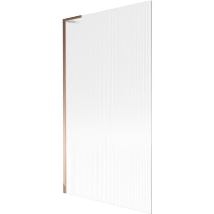 Mexen Next L, paravan de baie cu 1 aripă 100 x 150 cm, sticlă de 6 mm cu model nervurat, profil auriu roz, 895-100-000-03-09-60
