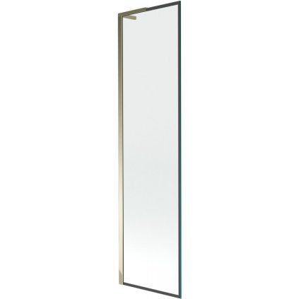 Mexen Next L, paravan de baie cu 1 aripă 50 x 150 cm, model sticlă transparentă-negru de 6 mm, profil auriu strălucitor, 895-050-000-03-70-50