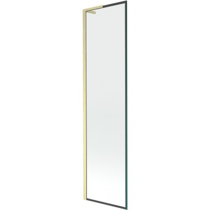 Mexen Next L, paravan de baie cu 1 aripă 50 x 150 cm, model sticlă transparentă-negru de 6 mm, profil auriu mat, 895-050-000-03-70-55