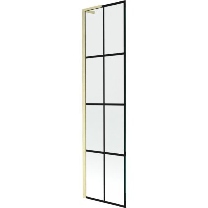 Mexen Next L, paravan de baie cu 1 aripă 50 x 150 cm, model sticlă transparentă-negru de 6 mm, profil auriu mat, 895-050-000-03-77-55
