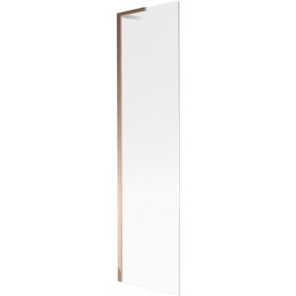 Mexen Next L, paravan de baie cu 1 aripă 50 x 150 cm, sticlă de 6 mm cu model nervurat, profil auriu roz, 895-050-000-03-09-60